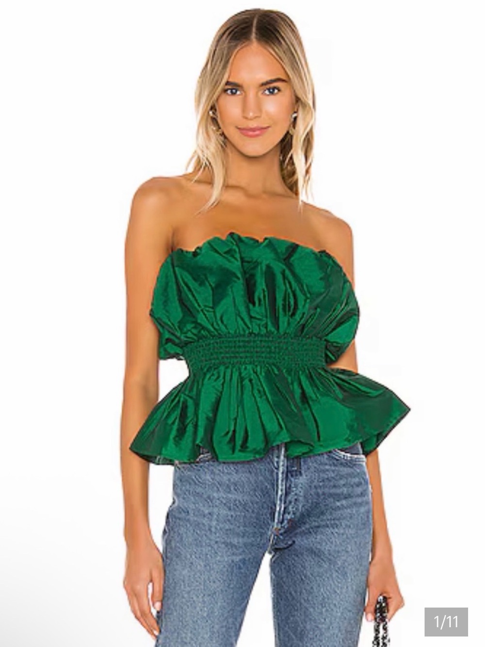 MAJORELLE Girls Green Smocked Waist Party Dress